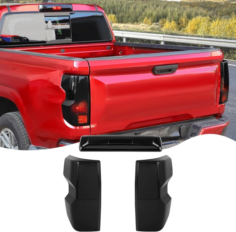 HTHE High Mount Brake Light Cover Trim/Tail Light Decoration Compatible with Chevrolet Silverado 2023 2024 2025 Exterior Accessory ABS 3ps(Black) - Image 1